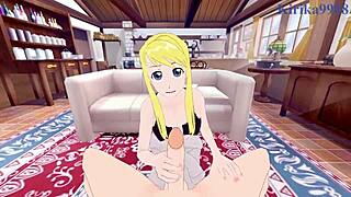 Winry and Riza have intense sex in this hentai