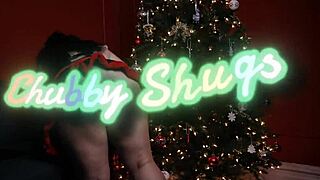 Santa's Helper BBW Enjoys Anal And Cum.