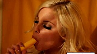 Look at This Sexy Blonde Babe Teasing Her Tits and Pussy in Retro Solo Masturbation!