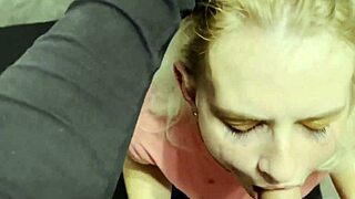 Kristy gives rough blowjob with deepthroat