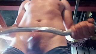 working out and stroking cock until i cum multiple times