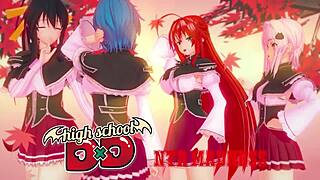 i'm watching this hs dxd ntr madness 2 trailer, it's so hot