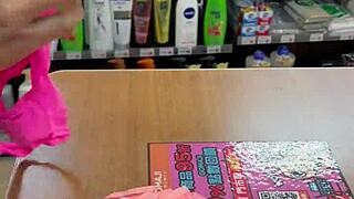 Asian Ladyboy FLAUNTS Sexy Thong in Public Store