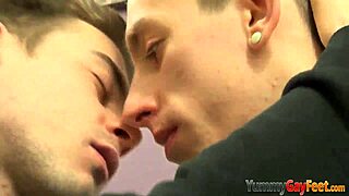 two skinny teen twinks sucking feet and getting bareback fucked in the forest