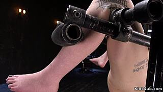 Pierced Nipples Slave Tormented In Bondage!