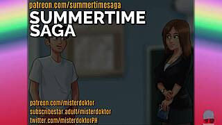 Summertime saga 44 cumshot in the library