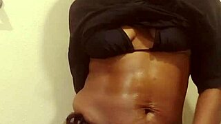 Ebony Naejae Teases in Striptease, Squirting Wet in Close-Up Solo