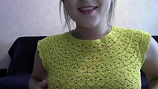 Chubby amateur cam girl teases on webcam