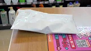 Asian Ladyboy FLAUNTS Sexy Thong in Public Store