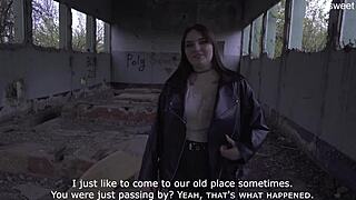 Russian Milf Gives Blowjob At Abandoned Construction Site