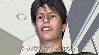 Prozkoumávám velký svázaný zadek učitelky Yuny v téhle 3D anime bondage seanci.