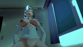 goth girlfriend riding you in cowgirl at night, squirting hard 😈