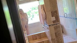 Vicky Vette says, 'I need a shower after cum on my tits.'