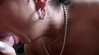 Busty brunette mature fucked inside her office