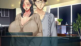 Milf in changeroom with daughter in anime episode four.