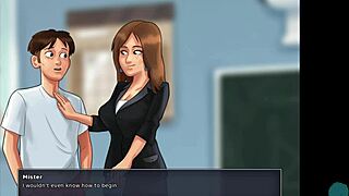 Summertime saga 44 cumshot in the library