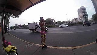 you won't believe this tranny in miniskirt at the corner?