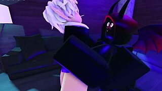 Taking a demon babe to a strip club for wild titty action