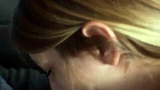 i'm givin a risky public blowjob in the car with sloppy blonde mouth and monster cock