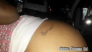 Sucking friend while driving in streets.