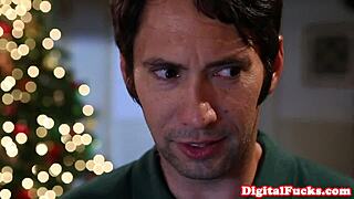 Santa gives facial to beautiful babe after blowjob