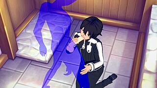 Kirito Gets Intense Blowjob Cumshot In Sword Art Online Yaoi.