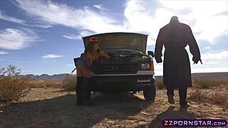 Busty blonde gets anal in final fantasy cosplay.