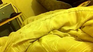 bedroom wank with long thin cock