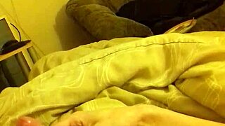 bedroom wank with long thin cock