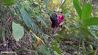 gay man with big tits and ass blows monster black cock roughly