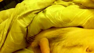 bedroom wank with long thin cock