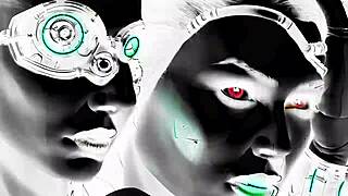 c23 robot whores in a dystopian party with suggestive visuals