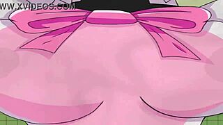 mangle character shows off big boobs in hentai style.