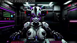 c23 robot whores in a dystopian party with suggestive visuals