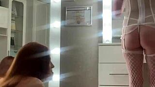 Ritafox and Sugarnadya engage in a playful session with toys and a whip in lingerie