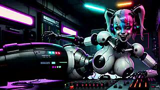 c23 robot whores in a dystopian party with suggestive visuals