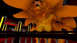 Roxy says, 'Foxy, let's get wild in this hentai.'