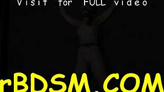 Заткнутая девушка наказана болезненной игрушкой в бондаж POV сцене