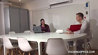 The maintenance man had to cool down the horny secretary.