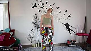 Do you want to join this yoga lesson with a mature milf showing off her big ass and small tits?