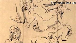 Vintage Erotic Cartoon Drawings Collection