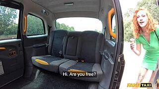 Holy crap, redhead's perfect body slammed hard in fake taxi sex!
