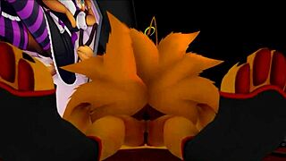 Roxy says, 'Foxy, let's get wild in this hentai.'