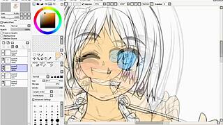 i'm drawing hentai speed part 3 with big tits flats and shading