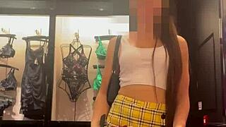 my sugar daddy takes me shopping for lingerie and teases my small tits
