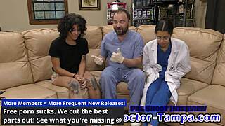 become doctor tampa, give nicole luva her 1st gyno exam with gloved hands and nurse aria nicole help?