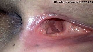 asian ass and pussy get cumshot close up