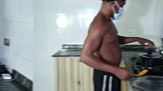 Horny 19yo student stepsister gets wild in the kitchen.