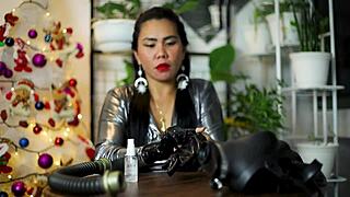 black latex gloves in fetish asmr session