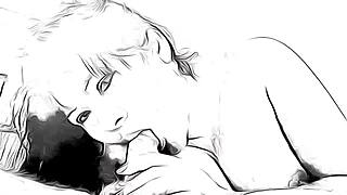 cartoon take on me blowjob of a nympho 😏